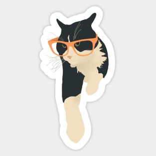 Cat in glasses Sticker